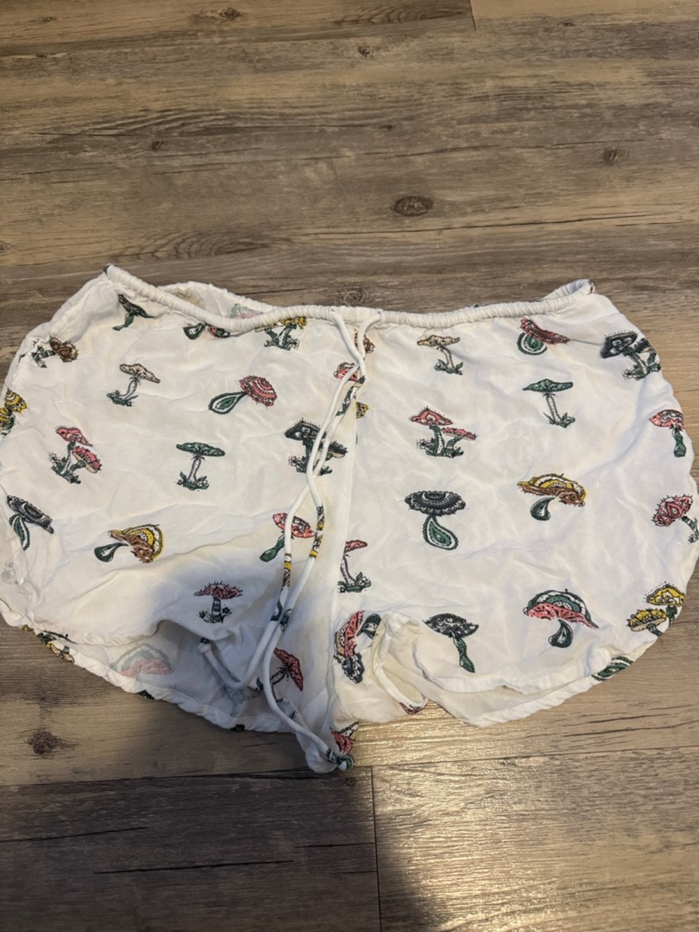 O'Neill White Mushroom-Print Pajama Shorts